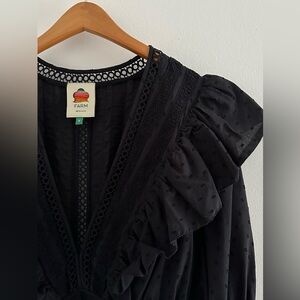FARM Rio black bodysuit blouse